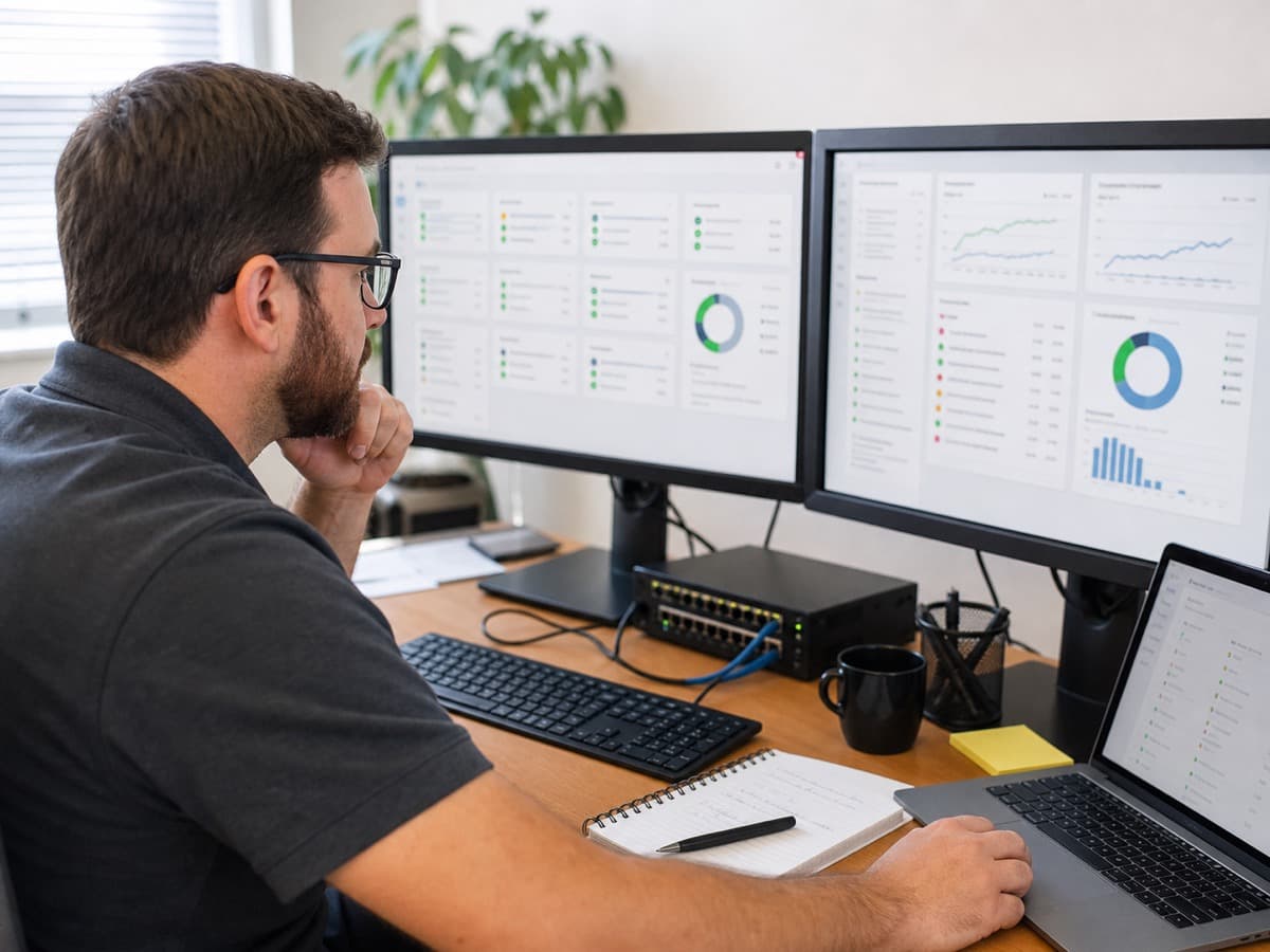 Managed IT Services Edmonton Managed IT Services in Edmonton — managed IT monitoring and maintenance dashboard.